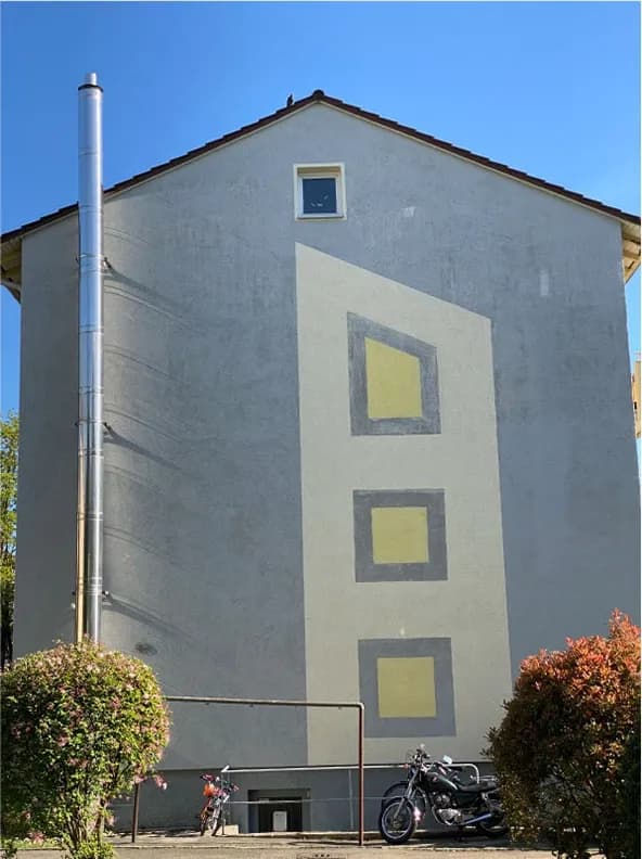Fassade nach Reinigung — ohne Flecken und Algen